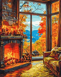Картина по номерам Тепло осіннього каміну (40х50 см)