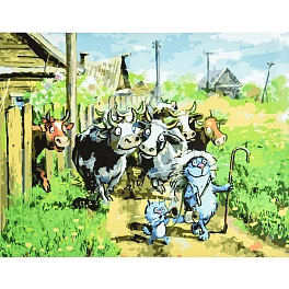 Картина по номерам Котики-пастушки (30х40 см)