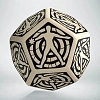 Кубик D12 Hit Location Beige & black die