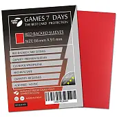 Мініатюра товару Протектори Games7Days (66 х 91 мм / 63.5x88 мм) Red Premium MTG (80 шт) - 1