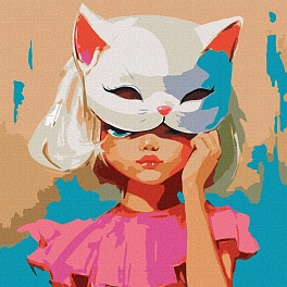 Картина по номерам Дівчина з маскою (50х50 см)