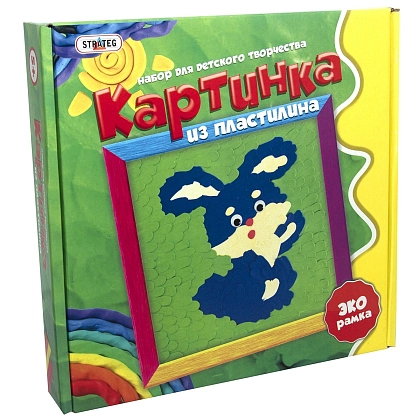 Набір для ліплення Зайчик (Картинка із пластиліну) (RU), бренду Strateg - KUBIX