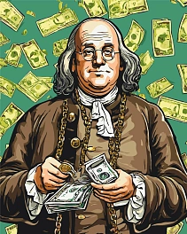 Картина по номерам Бенджамін Франклін (40х50 см)