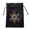 Мешочек черный с принтом Метатрон 12,5х18 см (Велюровый)