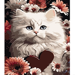 Картина по номерам Котяче серце (30х40 см)
