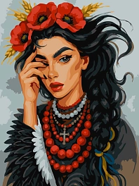 Картина по номерам Чорноброва дівчина (30х40 см)