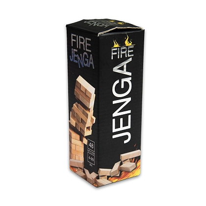 Настольная игра Вогняная Дженга мини (Fire Jenga mini) 48 брусков, бренду Strateg, для 2-4 гравців, час гри < 30мин. - KUBIX