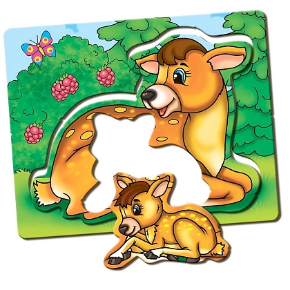 Настольная игра Мои первые игры. Мамы и малыши. Лесные зверята, бренду Киевская фабрика игрушек, для 1-2 гравців - 9 - KUBIX