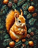 Картина по номерам Белка с орехом (40х50 см)