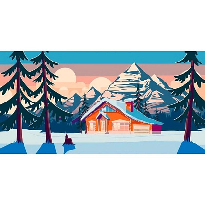 Картина по номерам "Домик в горах" (40х80 см), бренду Art Craft - KUBIX