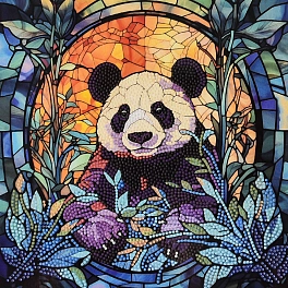 Алмазная мозаика Панда в тишине (30х30 см) неполная выкладка