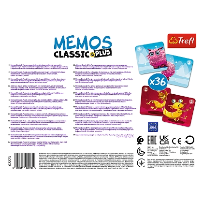 Настольная игра Мемос классик: Монстрики (Memos classic & plus: Cute monsters), бренду Trefl, для 1-1 гравців - 2 - KUBIX
