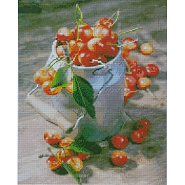 Алмазная мозаика Бидончик вишни (40х50 см)