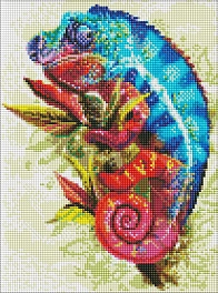 Алмазна мозаїка Яскравий хамелеон (30х40 см)