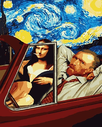 Картина по номерам Мона Ліза та Ван Гог (40х50 см), бренду Artissimo - KUBIX