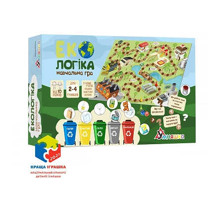 Настольная игра Экологика, бренду Умняшка, для 2-4 гравців, час гри < 30мин. - KUBIX