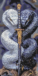 Алмазная мозаика Стражи меча (40х80 см)