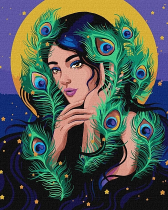 Картина по номерам Загадкова дівчина (40х50 см), бренду Ідейка - KUBIX