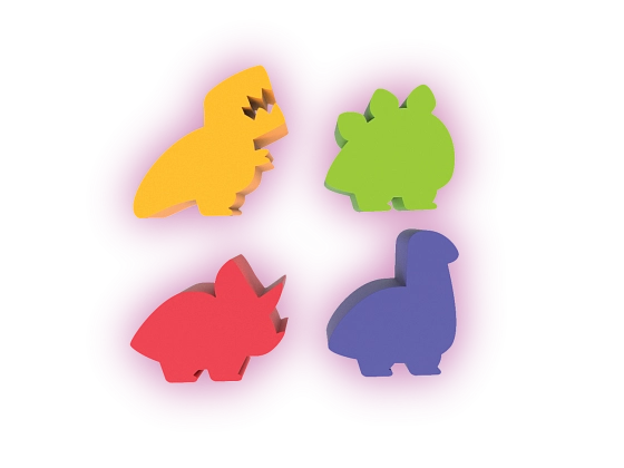 Настольная игра Малые веселые динозавры (Happy Little Dinosaurs), бренду Geekach Games, для 2-4 гравців, час гри < 30мин. - 6 - KUBIX