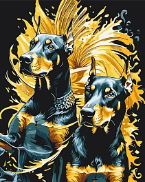 Картина по номерам Два добермани (40х50 см)