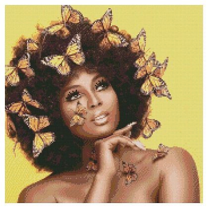 Алмазная мозаика Красавица с бабочками (50х50 см), бренду Strateg - KUBIX