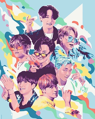 Картина по номерам K-Pop BTS (БТС) (40х50 см), бренду Origami - KUBIX