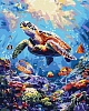 Картина по номерам Подводный мир - черепаха (40х50 см)