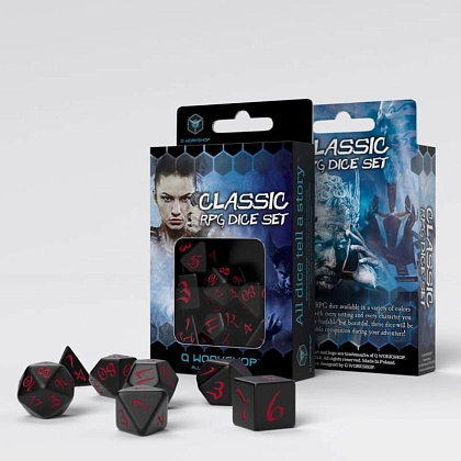 Набор кубиков Classic RPG Black & Red Dice Set (7 шт.), бренду Q-Workshop - KUBIX