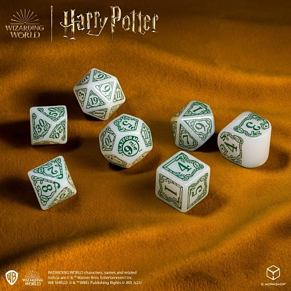 Купити Набор кубиков Harry Potter. Slytherin Modern Dice Set - White - 2 - KUBIX Набор кубиков Harry Potter. Slytherin Modern Dice Set - White - 2 - KUBIX