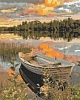Алмазная мозаика Лодка на закате солнца (40х50 см)