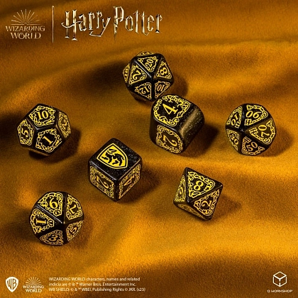 Набір кубиків Harry Potter. Hufflepuff Modern Dice Set - Black - 4 - KUBIX