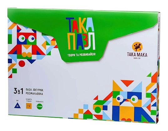 Настільна гра Така Пазл. Набір 3 в 1 “Курочка”, бренду Така Мака, для 1-2 гравців, час гри < 30хв. - KUBIX