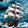 Картина по номерам Морський шторм (40х40 см)
