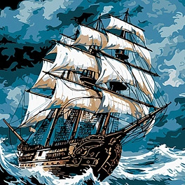 Картина по номерам Морський шторм (40х40 см)
