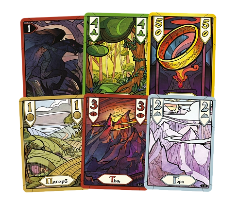 Настільна гра Братство Персня. Карткова гра (The Fellowship of the Ring The Trick Taking Game), бренду Geekach Games, для 1-4 гравців, час гри < 30хв. - 5 - KUBIX