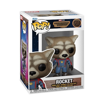 Ігрова фігурка FUNKO POP! ЄНОТ РАКЕТА (Rocket) Guardians of the Galaxy 3: #1202, бренду Funko - 2 - KUBIX