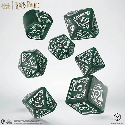 Набор кубиков Harry Potter. Slytherin Modern Dice Set - Green - KUBIX