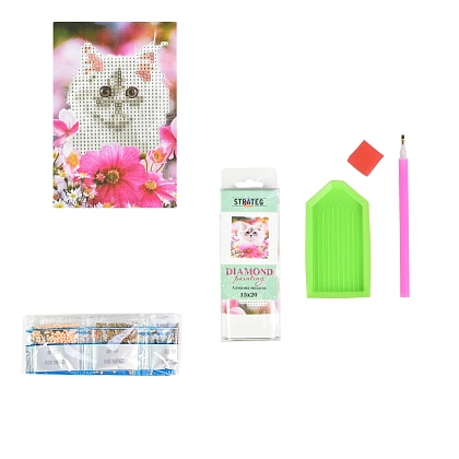 Алмазная мозаика Ласковый котенок (10х15 см), бренду Strateg - 2 - KUBIX