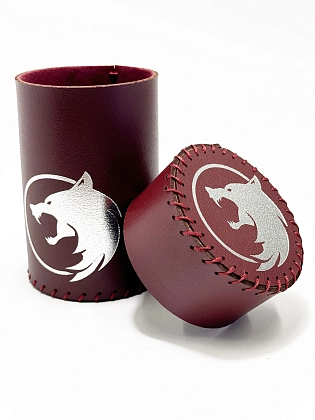 Стакан для кубиков Вовк бургундий Dice Cup, бренду Планета Игр - 4 - KUBIX