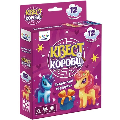 Настольная игра Квест в коробке. Единороги, бренду Vladi Toys, для 1-6 гравців, час гри < 30мин. - KUBIX