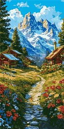 Картина по номерам Утренний путь в горы (40х80 см)