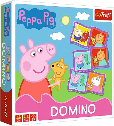 Настільна гра Доміно. Свинка Пепа (Peppa Pig), бренду Trefl, для 1-4 гравців, час гри < 30хв. - KUBIX