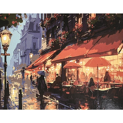 Картина по номерам Улица под дождем (40х50 см), бренду Strateg - KUBIX