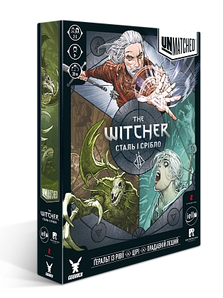 Настольная игра Unmatched: The Witcher. Сталь и серебро (Steel and Silver), бренду Geekach Games, для 2-3 гравців, час гри < 30мин. - KUBIX