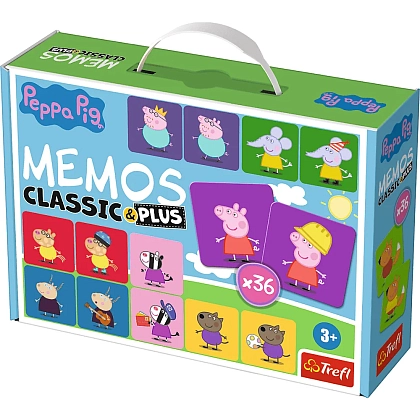 Настільна гра Мемос Свинка Пеппа (Memos classic&plus Peppa Pig), бренду Trefl, для 1-4 гравців, час гри < 30хв. - KUBIX