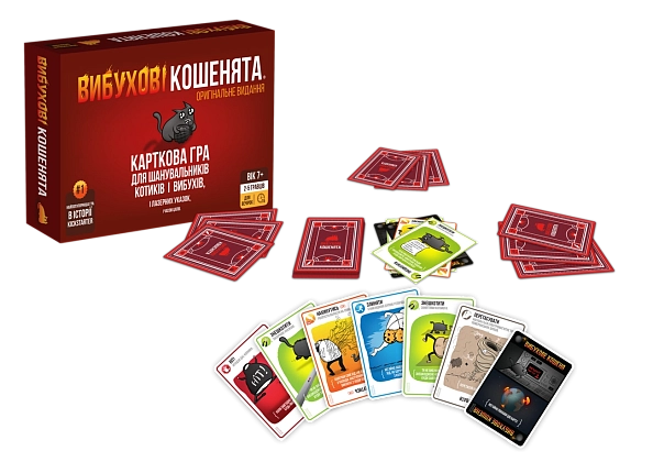 Настольная игра Взрывоопасные котята: Оригинальное издание (Exploding Kittens), бренду Rozum, для 2-5 гравців, час гри < 30мин. - 2 - KUBIX