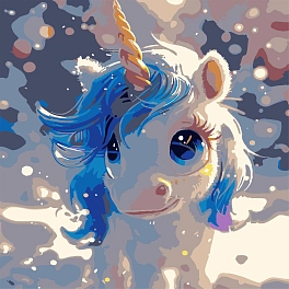 Картина по номерам Голубой единорог (30x30 см)