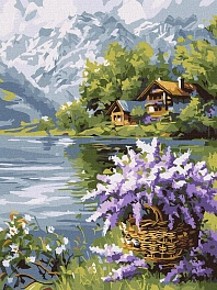 Картина по номерам - Сиреневый корзина (30х40 см)