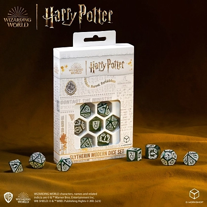 Набор кубиков Harry Potter. Slytherin Modern Dice Set - Green - 6 - KUBIX
