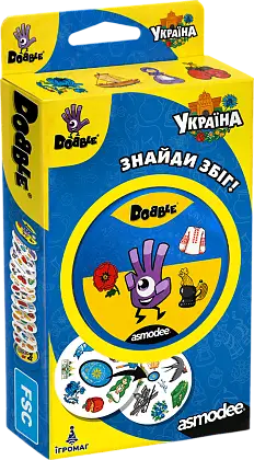 Настольная игра Доббл Украина (Dobble Ukraine), бренду Игромаг, для 2-8 гравців, час гри < 30мин. - KUBIX